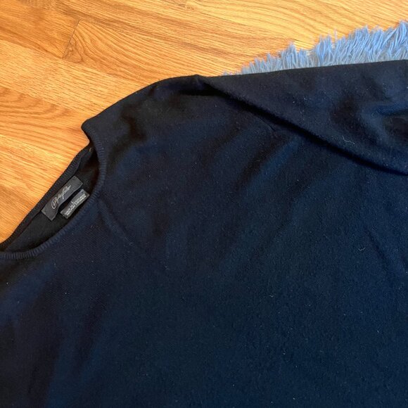 Vintage Christopher Fisher Black Cashmere Maxi Dress Size L - Picture 3 of 6